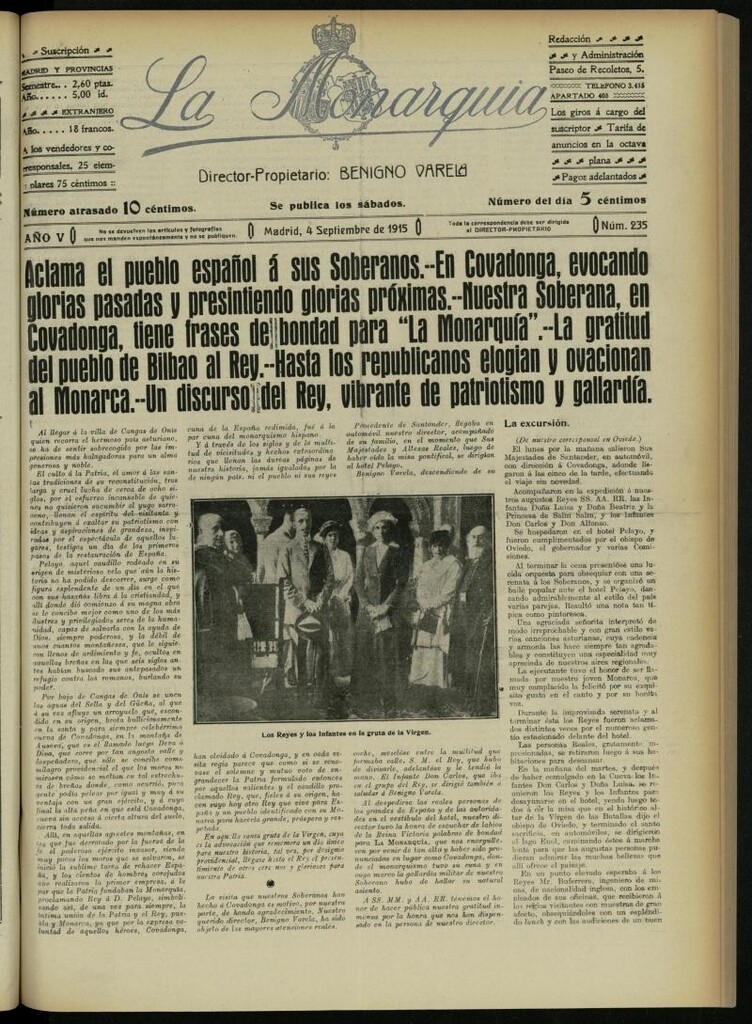 Miniatura de La Monarquía del 4 de septiembre de 1915, nº 235