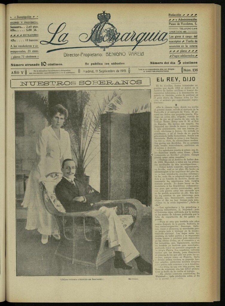 Miniatura de La Monarquía del 11 de septiembre de 1915, nº 236