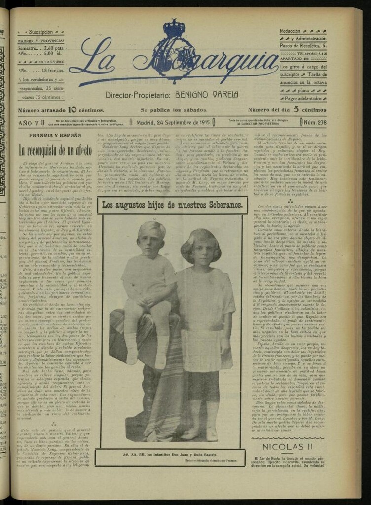 Miniatura de La Monarquía del 24 de septiembre de 1915, nº 238