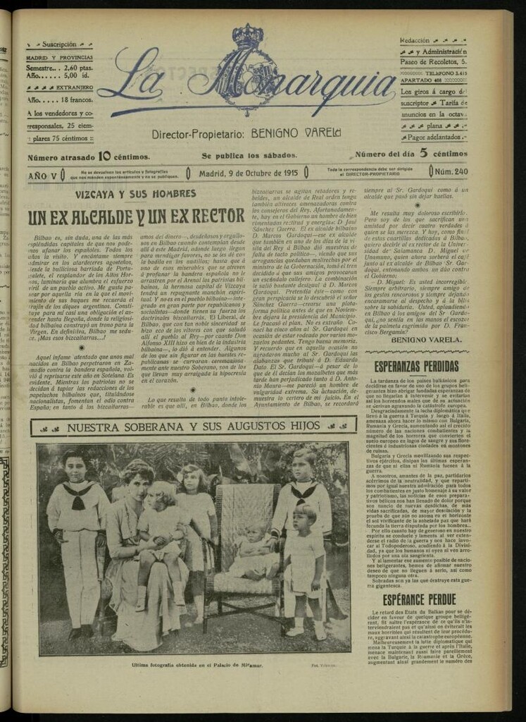 Miniatura de La Monarquía del 9 de octubre de 1915, nº 240