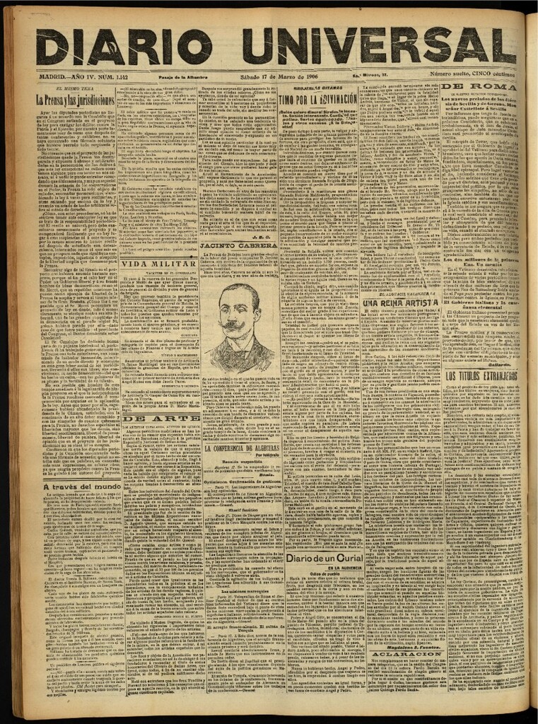 Miniatura de Diario Universal del 17 de marzo de 1906, edición de noche