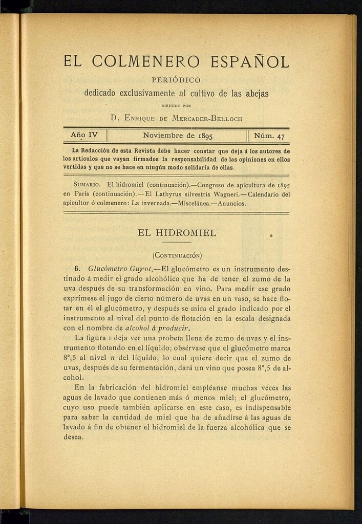 Miniatura de El Colmenero Español de noviembre de 1895