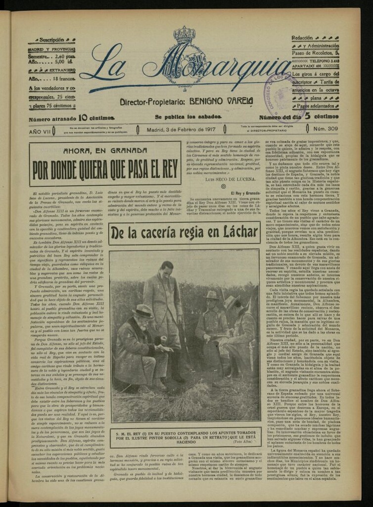 Miniatura de La Monarquía del 3 de febrero de 1917, nº 309