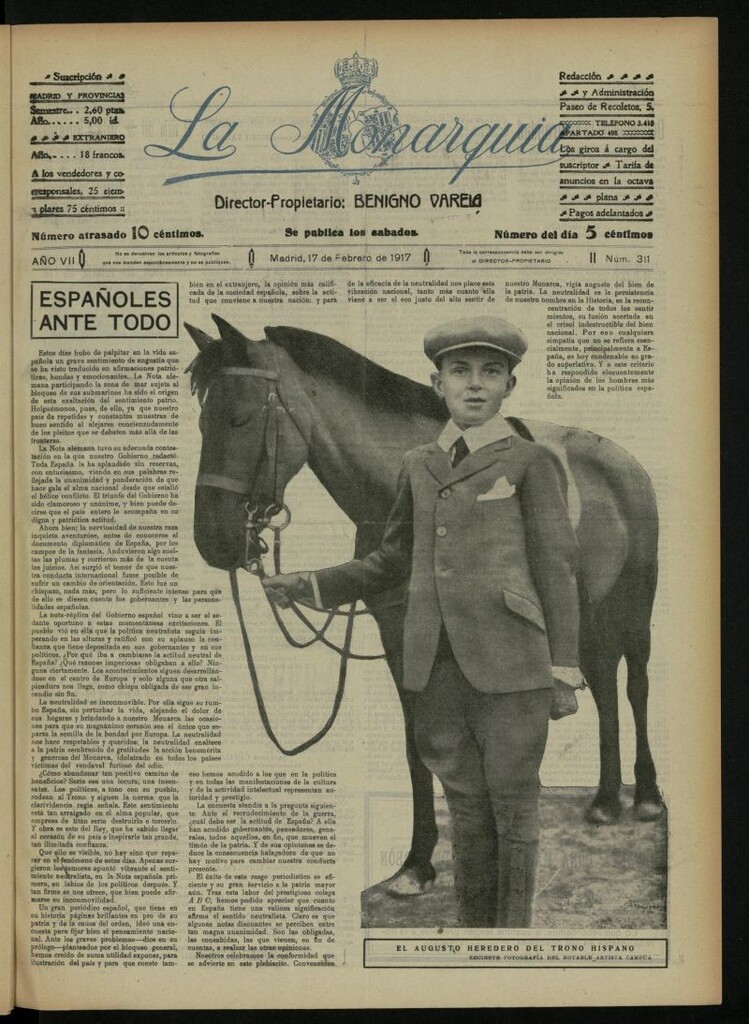 Miniatura de La Monarquía del 17 de febrero de 1917, nº 311