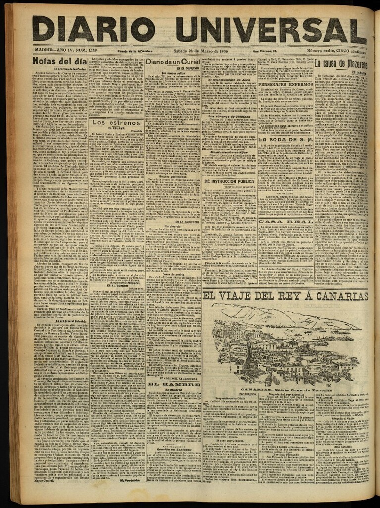 Miniatura de Diario Universal del 24 de marzo de 1906, edición de noche