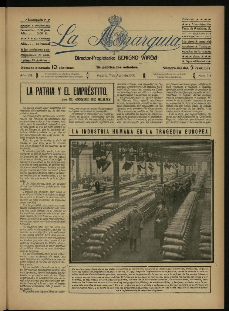 Miniatura de La Monarquía del 7 de abril de 1917, nº 318