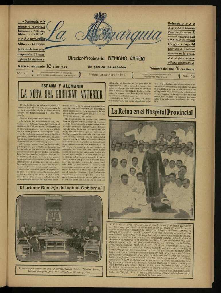 Miniatura de La Monarquía del 28 de abril de 1917, nº 321