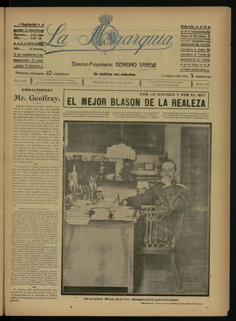 Miniatura de La Monarquía del 26 de mayo de 1917, nº 325