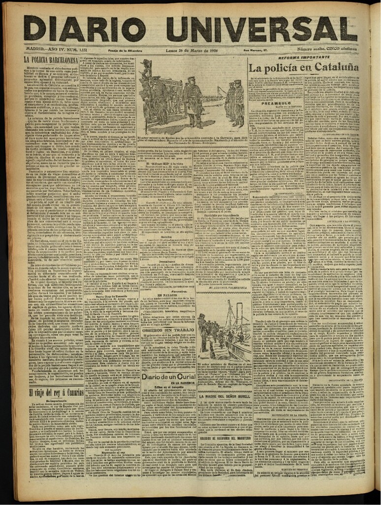 Miniatura de Diario Universal del 26 de marzo de 1906, edición de noche