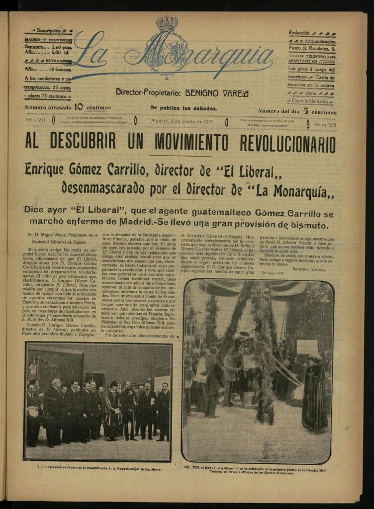 Miniatura de La Monarquía del 2 de junio de 1917, nº 326