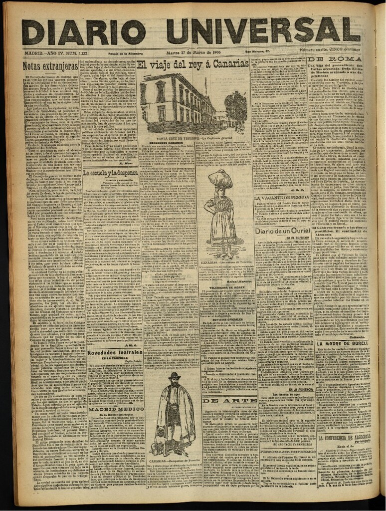 Miniatura de Diario Universal del 27 de marzo de 1906, edición de noche
