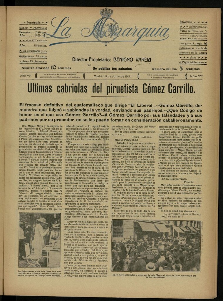 Miniatura de La Monarquía del 9 de junio de 1917, nº 327