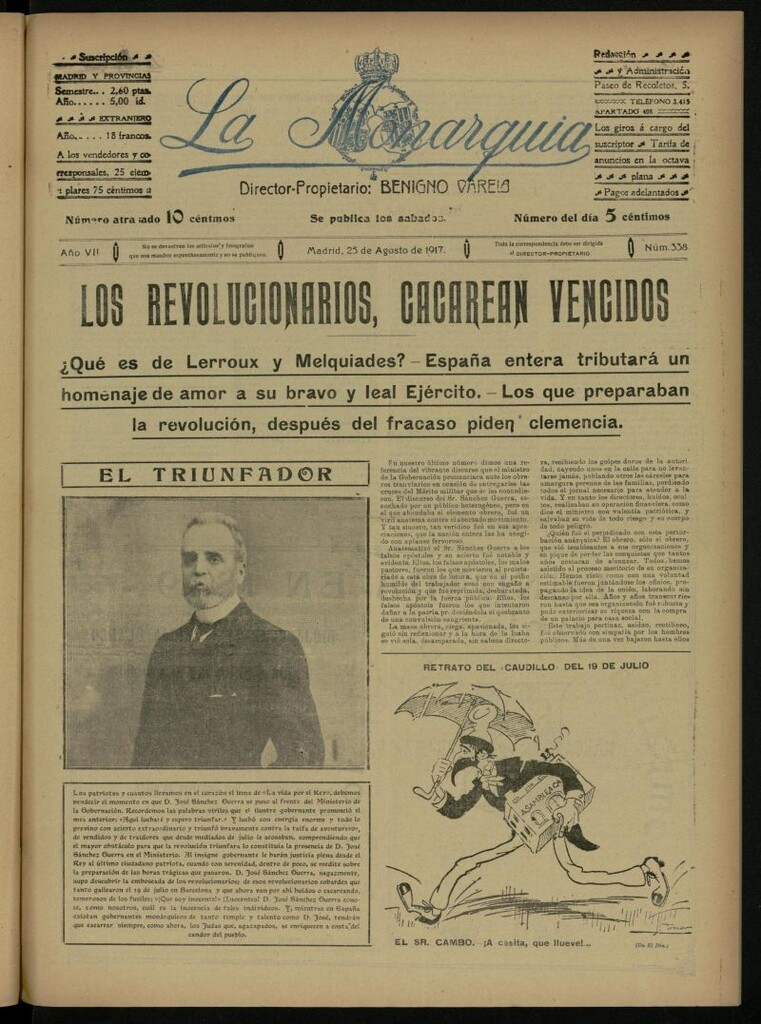 Miniatura de La Monarquía del 25 de agosto de 1917, nº 338