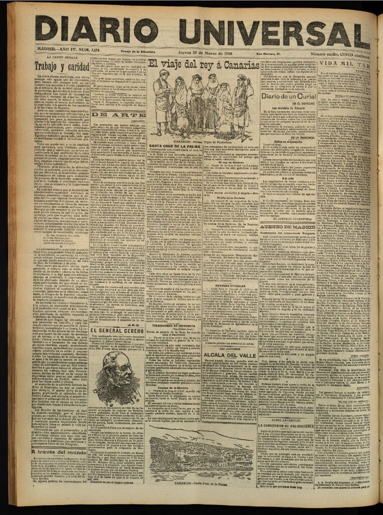 Miniatura de Diario Universal del 29 de marzo de 1906, edición de tarde