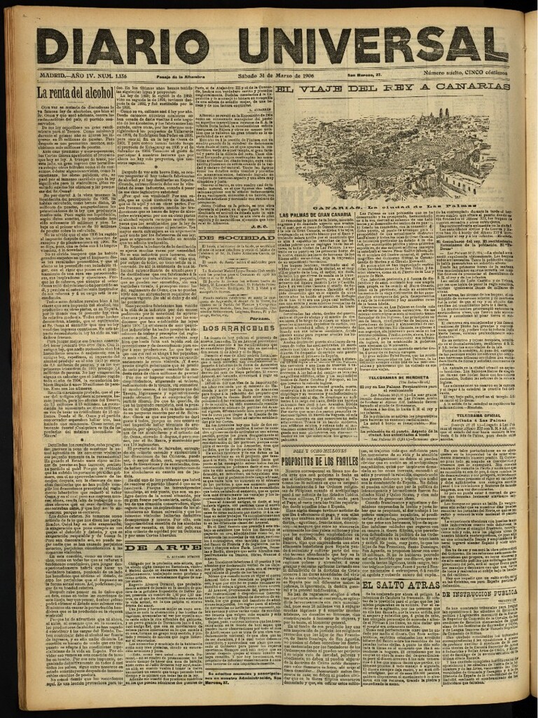 Miniatura de Diario Universal del 31 de marzo de 1906, edición de noche