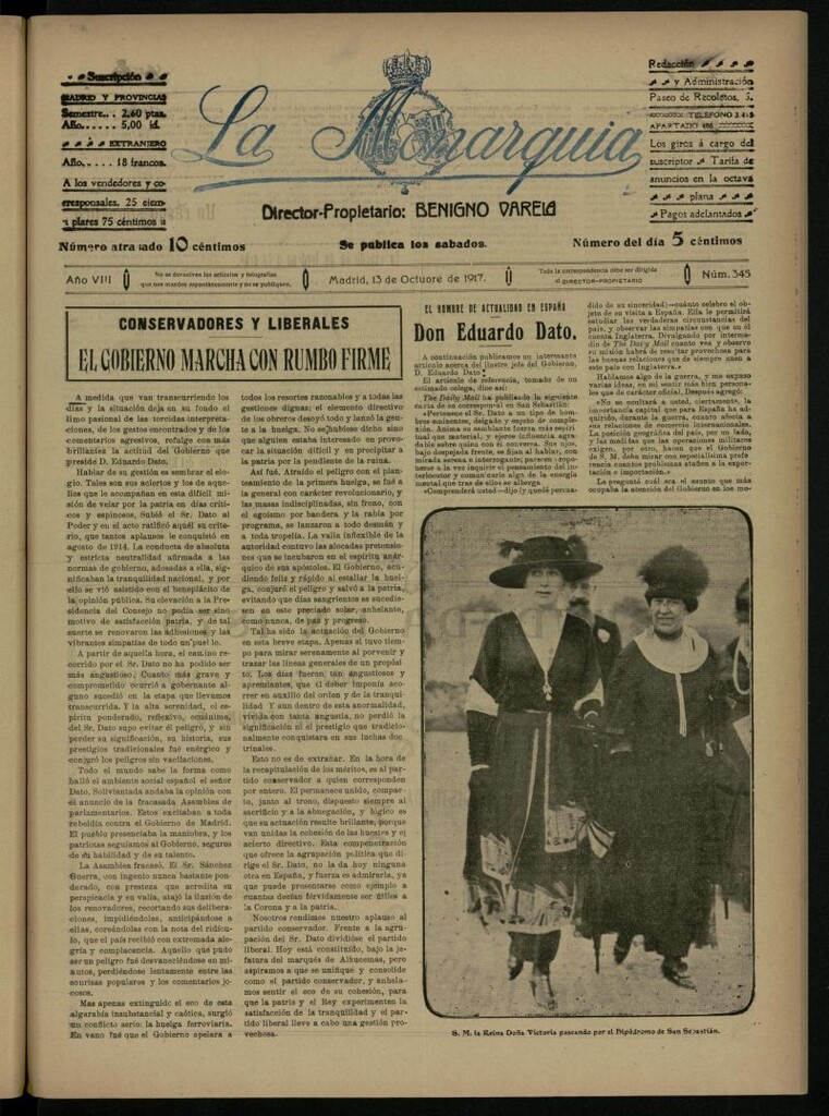 Miniatura de La Monarquía del 13 de octubre de 1917, nº 345