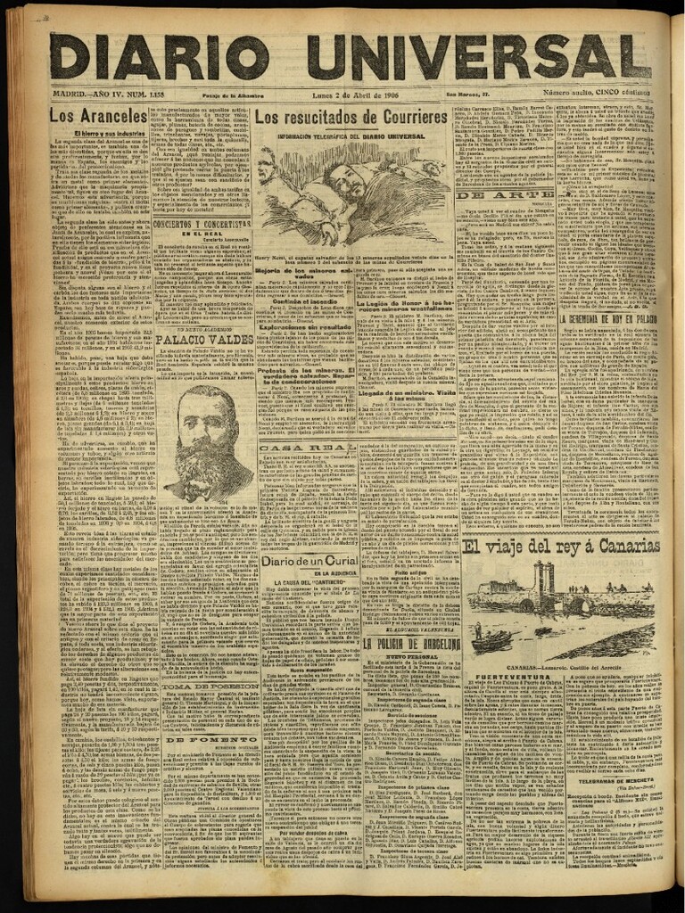 Miniatura de Diario Universal del 2 de abril de 1906, edición de noche