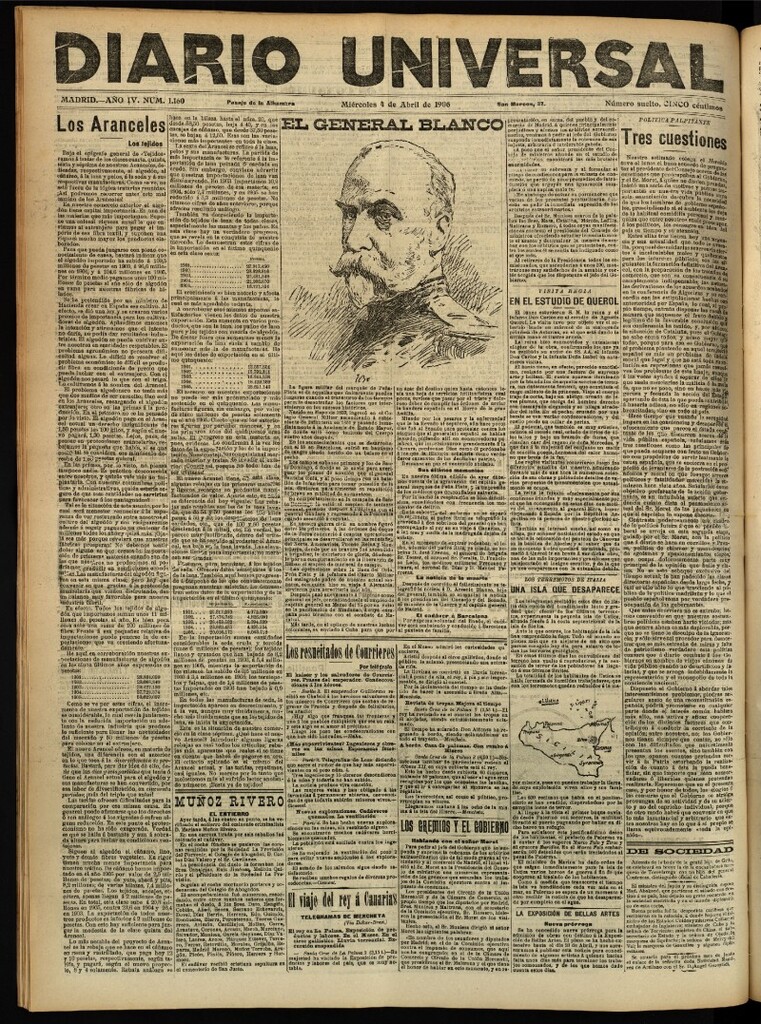 Miniatura de Diario Universal del 4 de abril de 1906, edición de tarde