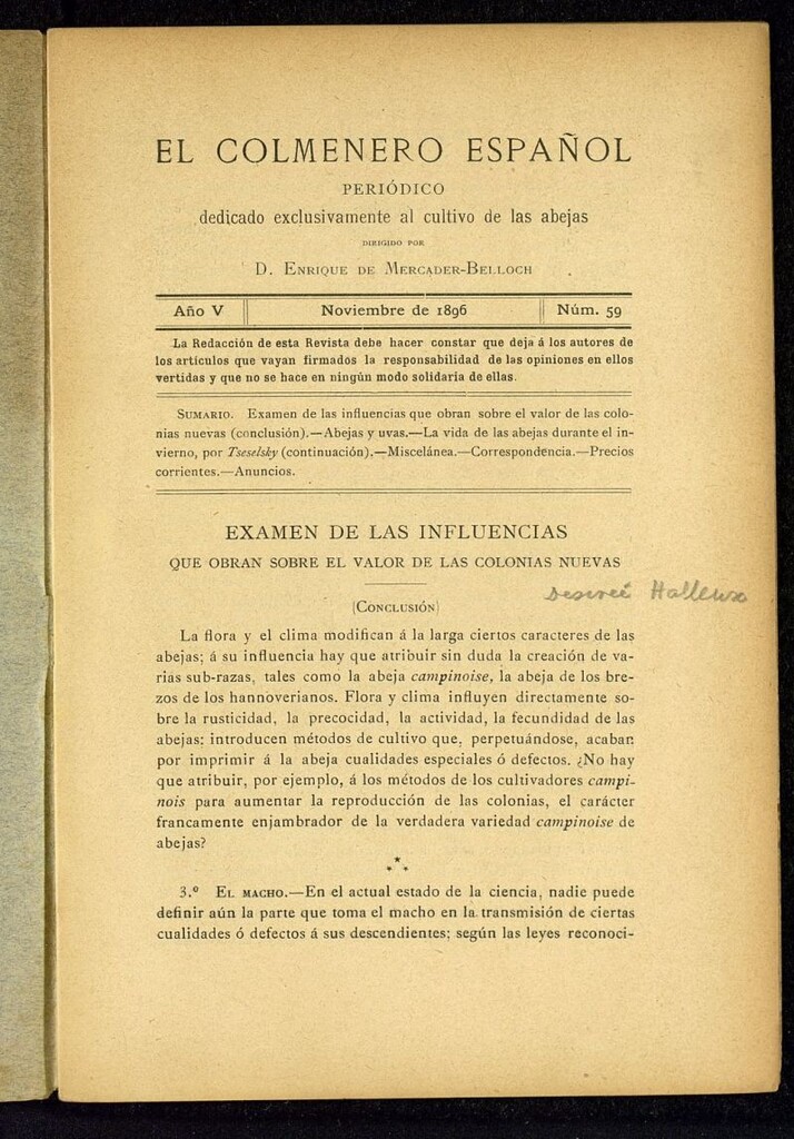 Miniatura de El Colmenero Español de noviembre de 1896