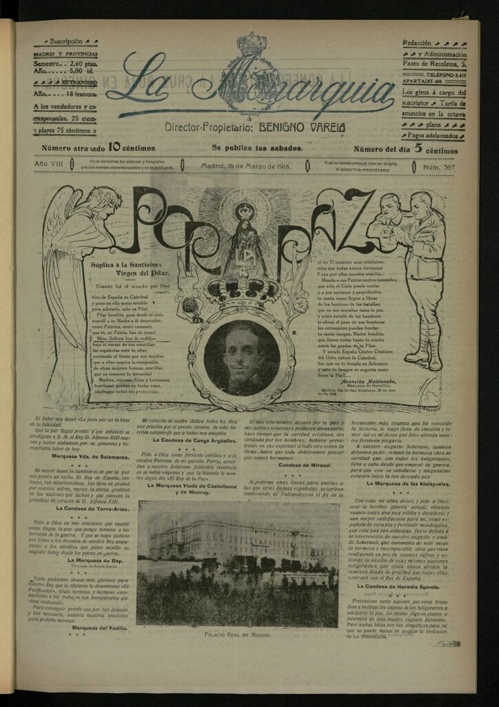 Miniatura de La Monarquía del 16 de marzo de 1918, nº 367
