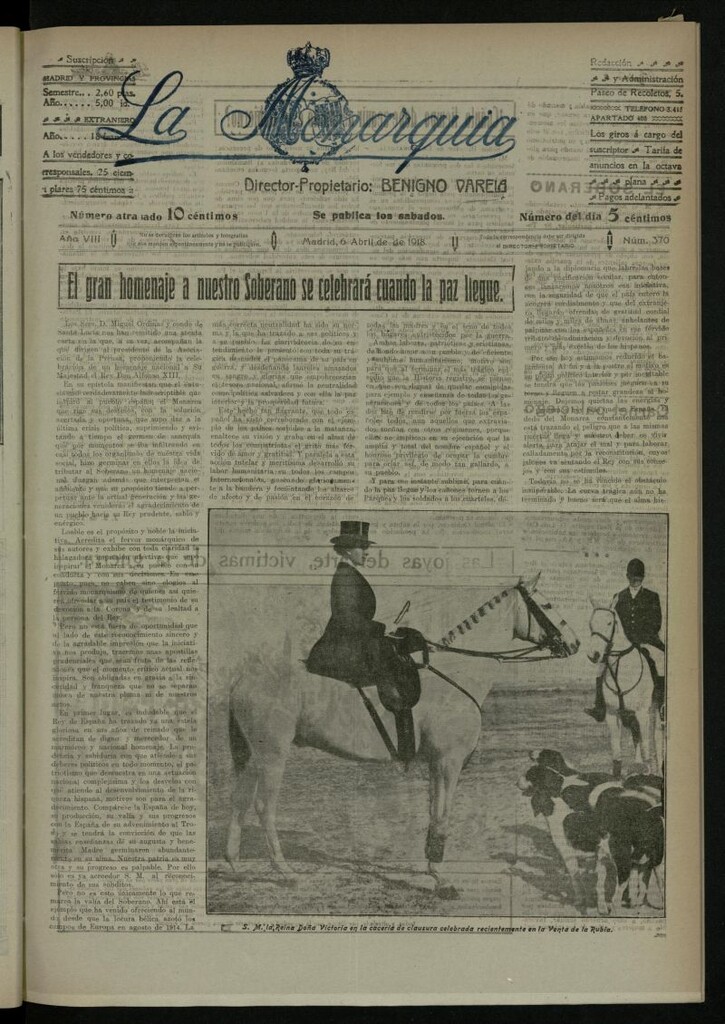 Miniatura de La Monarquía del 6 de abril de 1918, nº 370