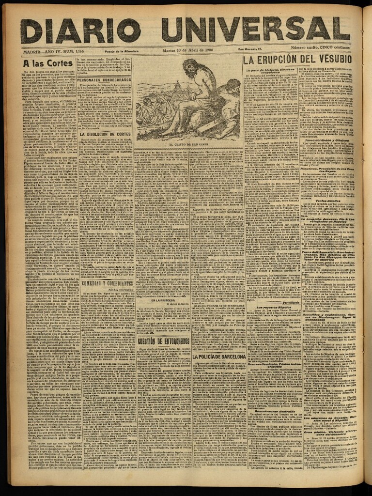 Miniatura de Diario Universal del 10 de abril de 1906, edición de noche