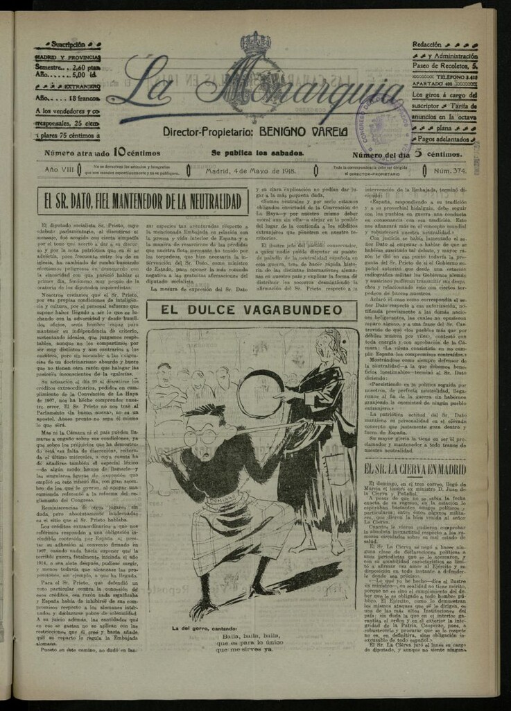 Miniatura de La Monarquía del 4 de mayo de 1918, nº 374