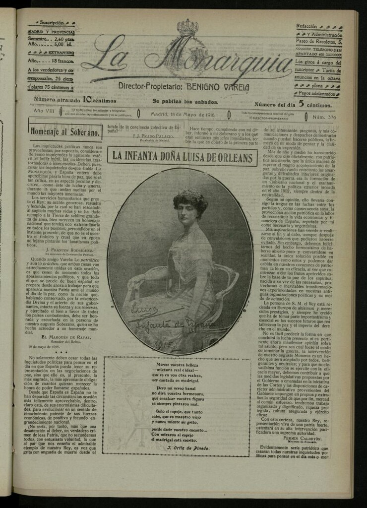 Miniatura de La Monarquía del 18 de mayo de 1918, nº 376