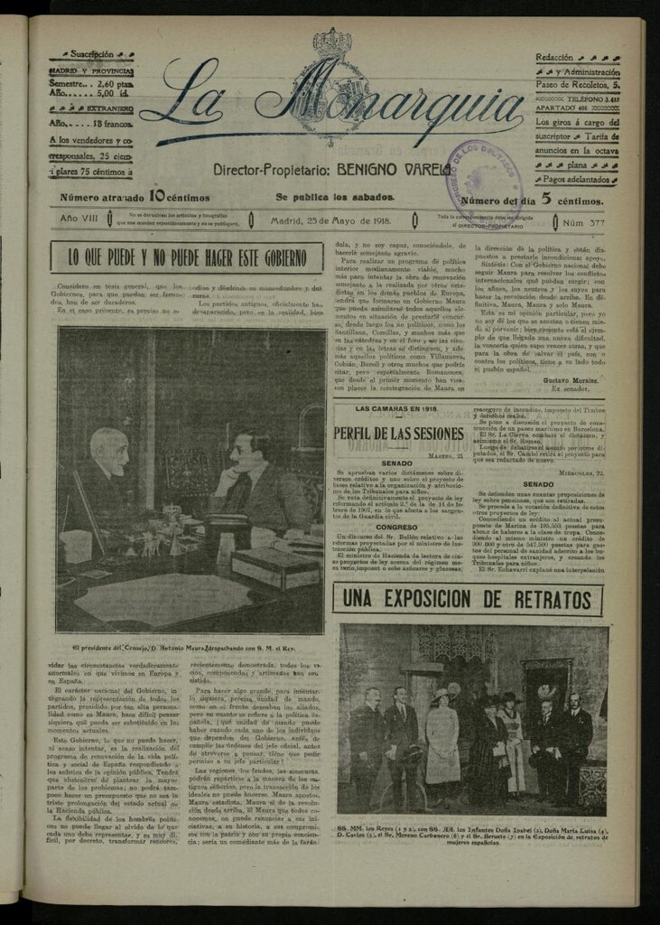 Miniatura de La Monarquía del 25 de mayo de 1918, nº 377