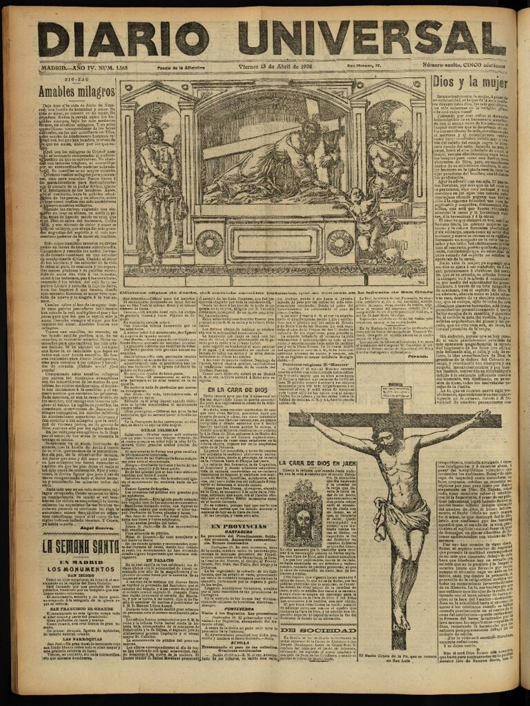 Miniatura de Diario Universal del 13 de abril de 1906, edición de noche