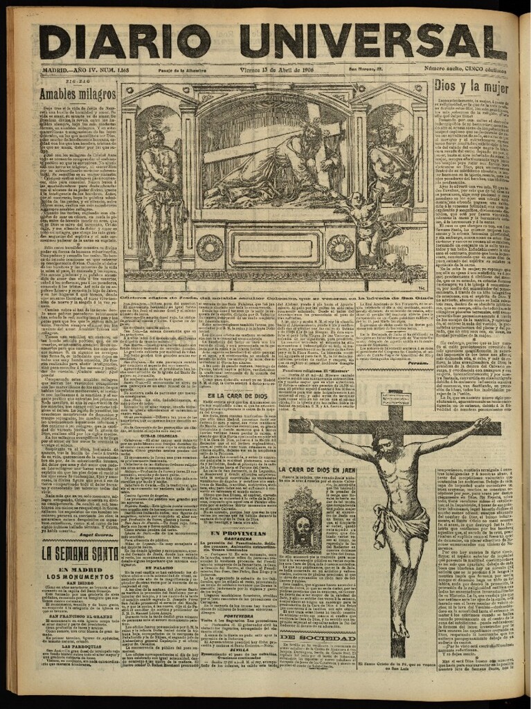 Miniatura de Diario Universal del 13 de abril de 1906, edición de tarde