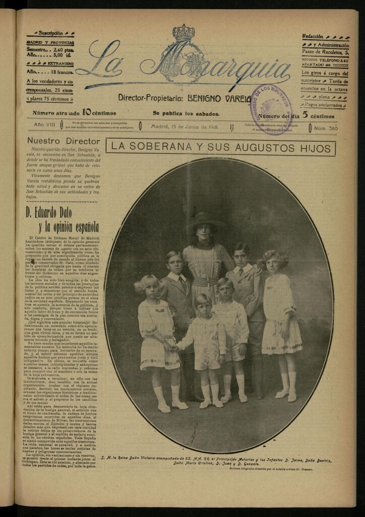 Miniatura de La Monarquía del 15 de junio de 1918, nº 380