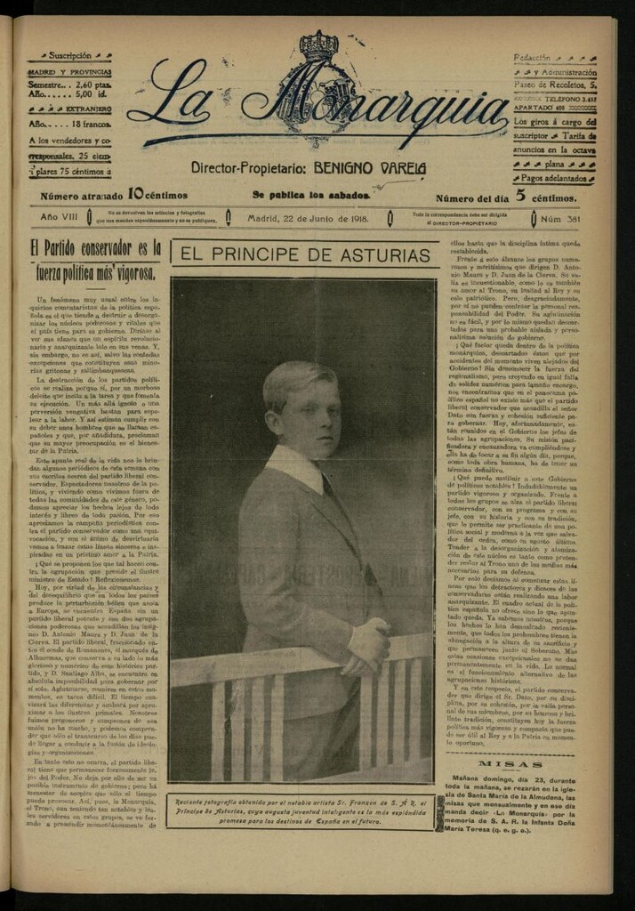 Miniatura de La Monarquía del 22 de junio de 1918, nº 381
