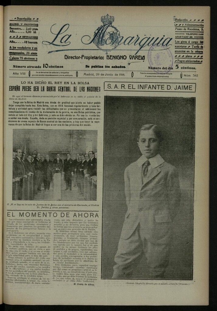 Miniatura de La Monarquía del 29 de junio de 1918, nº 382