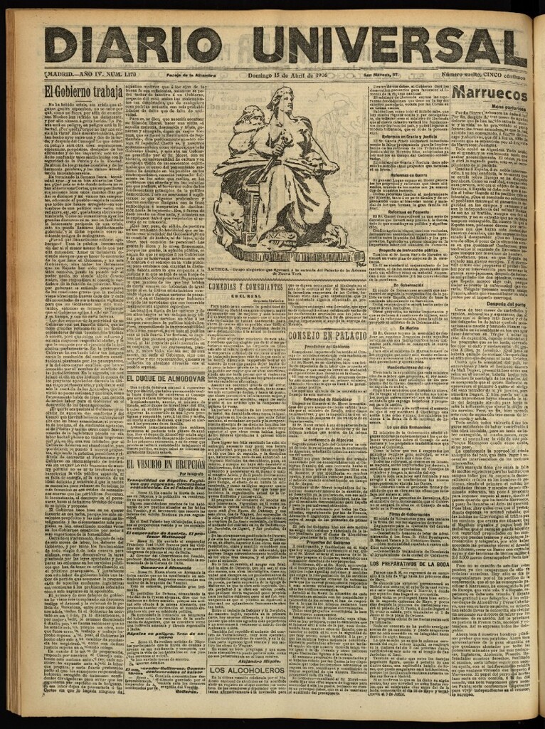 Miniatura de Diario Universal del 15 de abril de 1906, edición de tarde