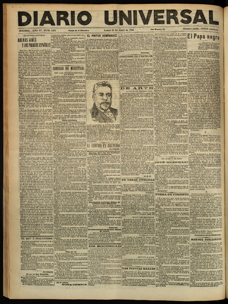 Miniatura de Diario Universal del 16 de abril de 1906, edición de tarde