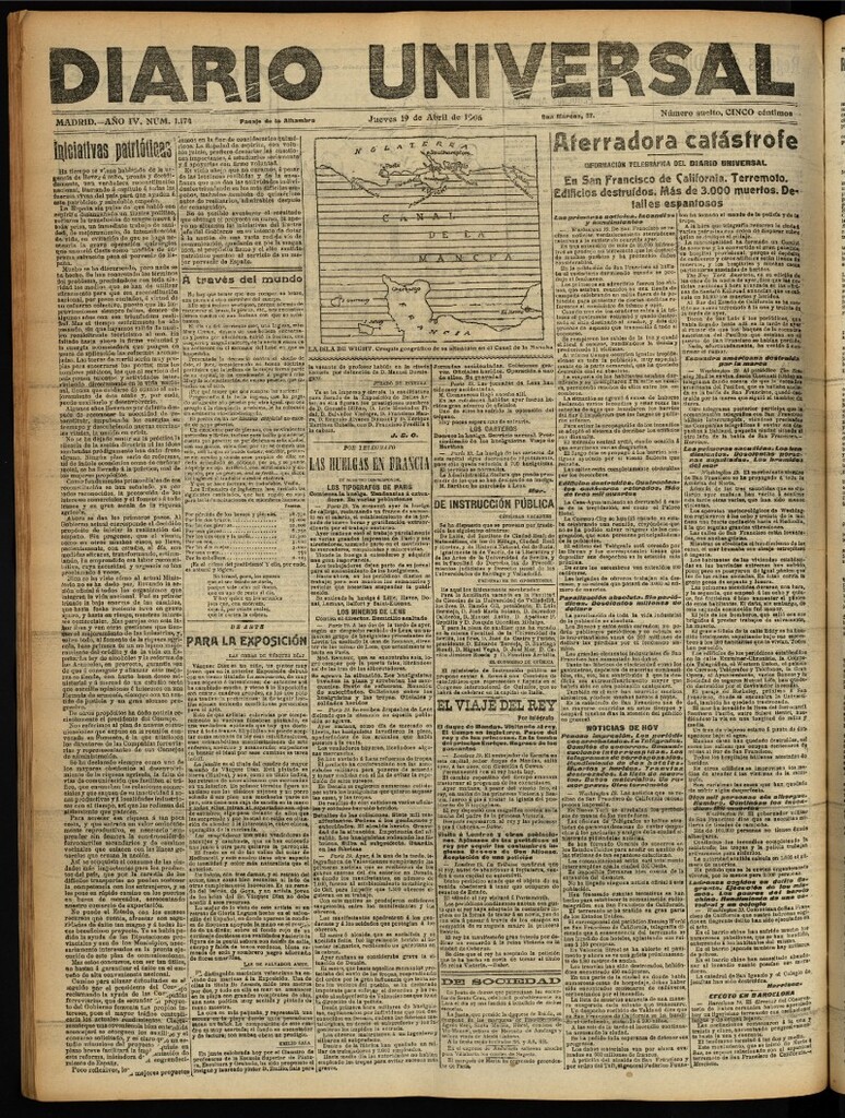 Miniatura de Diario Universal del 19 de abril de 1906, edición de noche