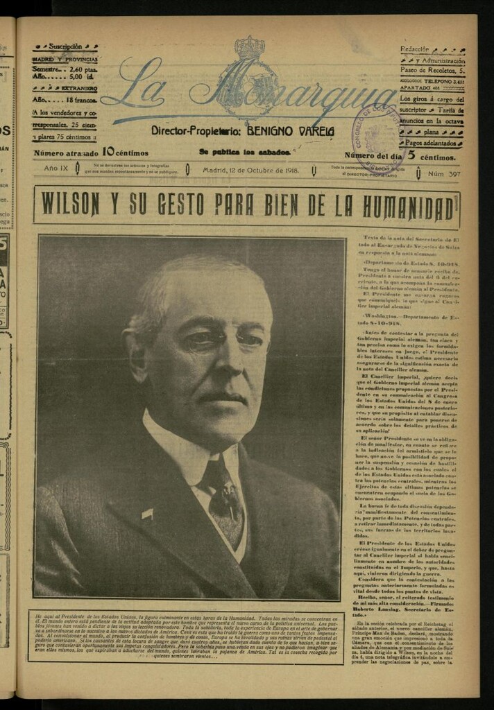 Miniatura de La Monarquía del 12 de octubre de 1918, nº 397