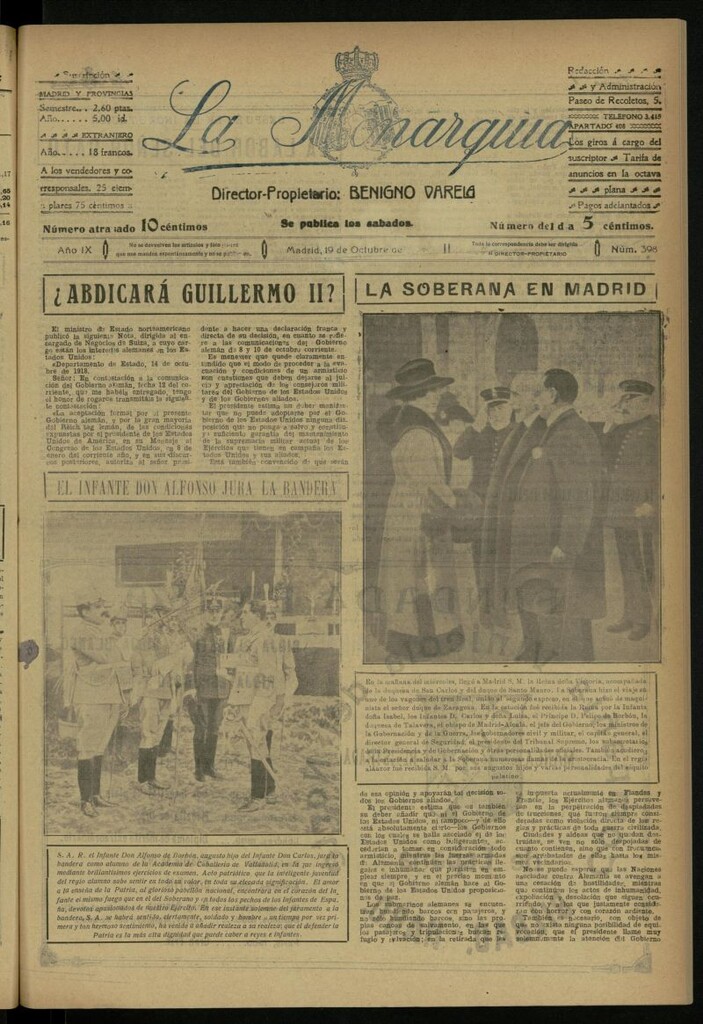 Miniatura de La Monarquía del 19 de octubre de 1918, nº 398