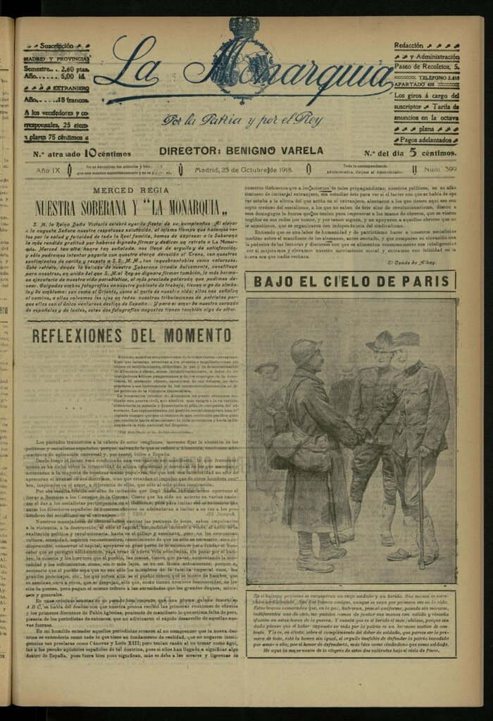 Miniatura de La Monarquía del 25 de octubre de 1918, nº 399