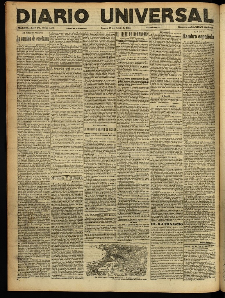 Miniatura de Diario Universal del 23 de abril de 1906, edición de noche