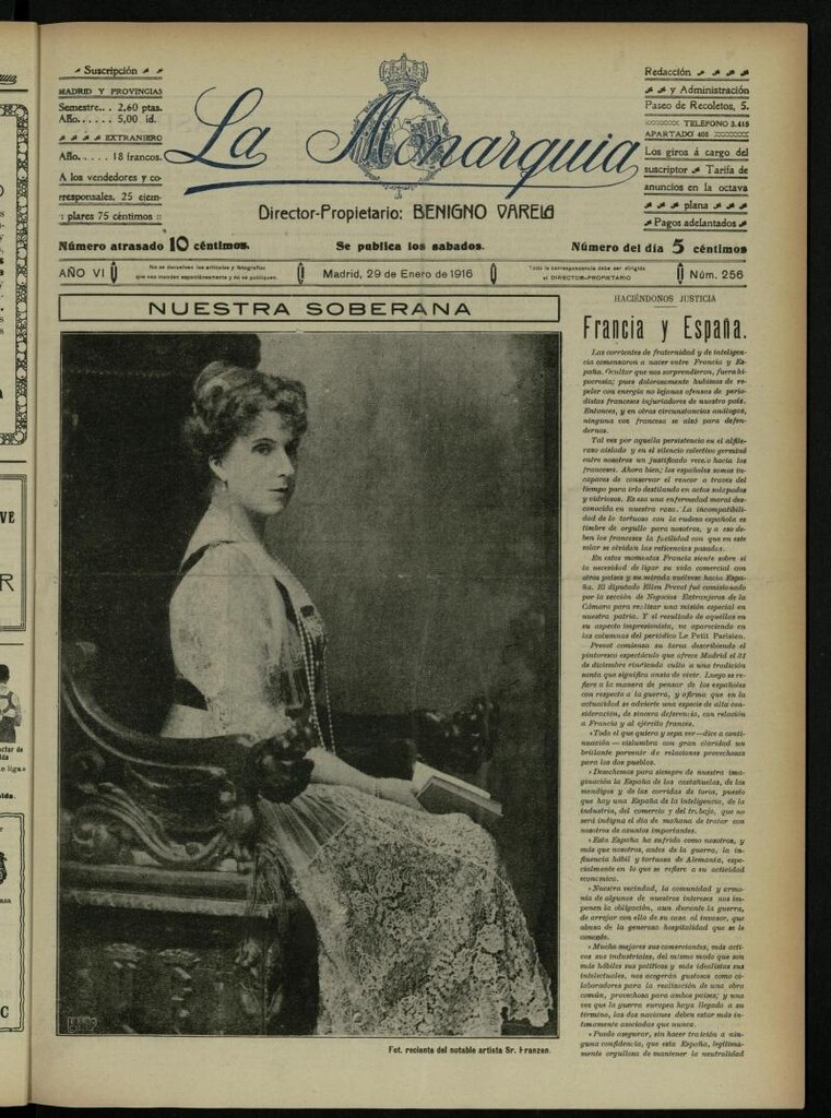 Miniatura de La Monarquía del 29 de enero de 1916, nº 256