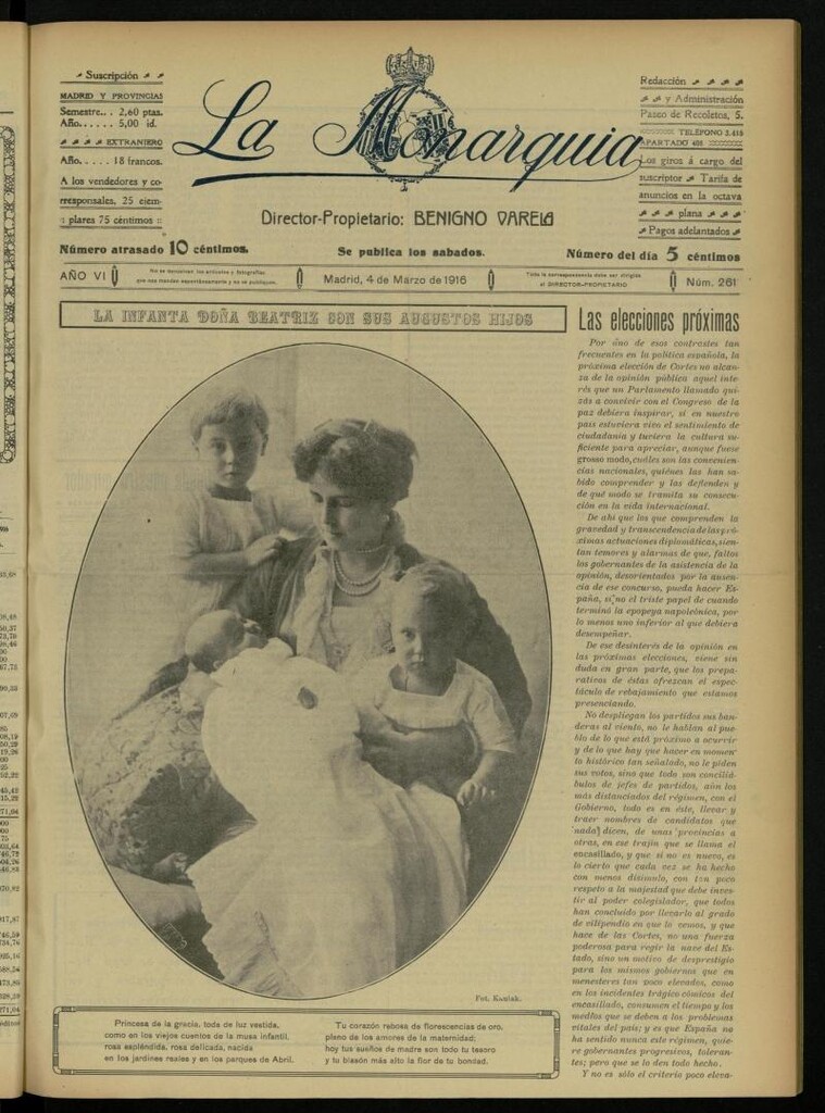 Miniatura de La Monarquía del 4 de marzo de 1916, nº 261
