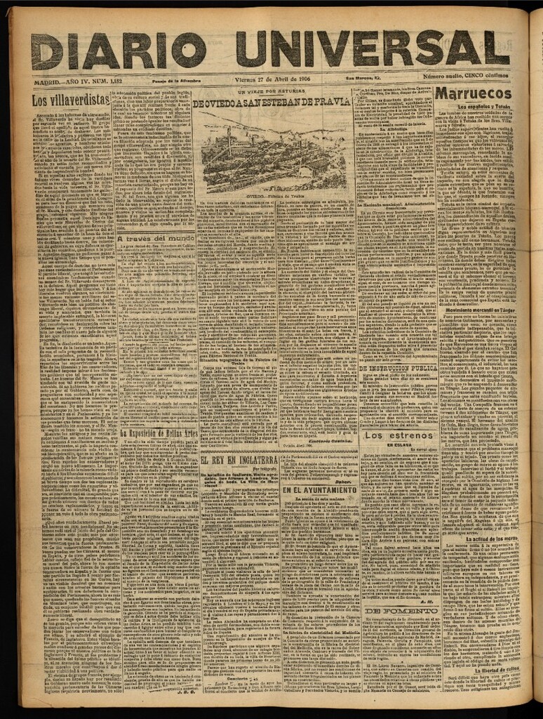 Miniatura de Diario Universal del 27 de abril de 1906, edición de noche