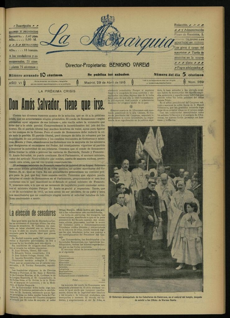 Miniatura de La Monarquía del 29 de abril de 1916, nº 269