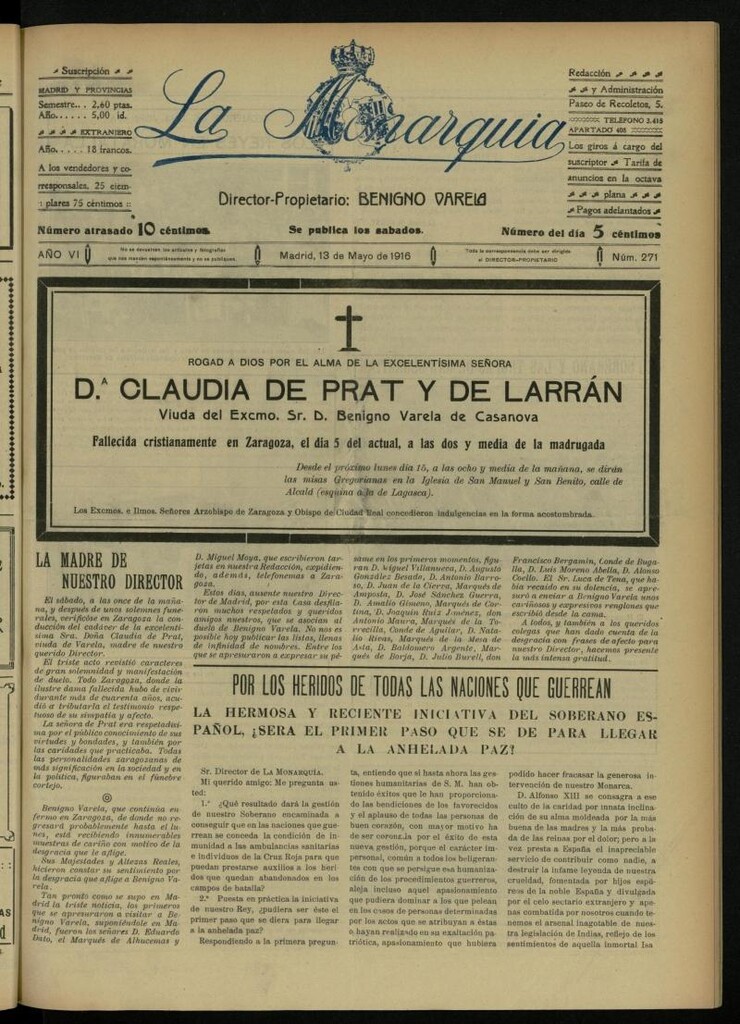 Miniatura de La Monarquía del 13 de mayo de 1916, nº 271