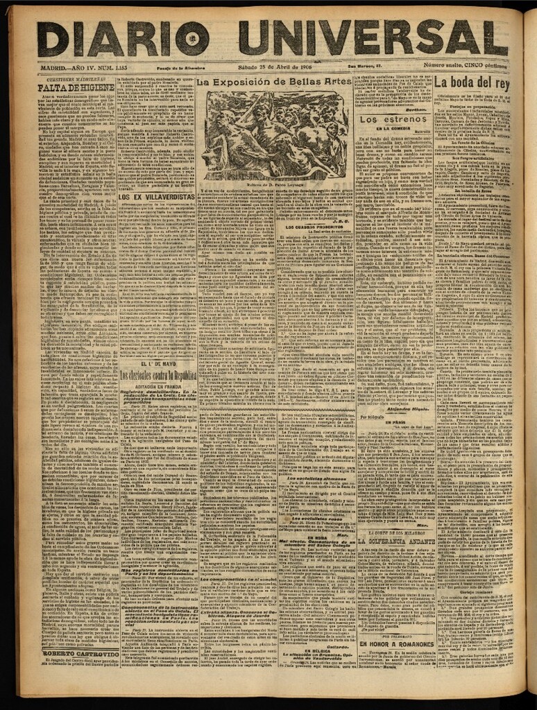 Miniatura de Diario Universal del 28 de abril de 1906, edición de noche