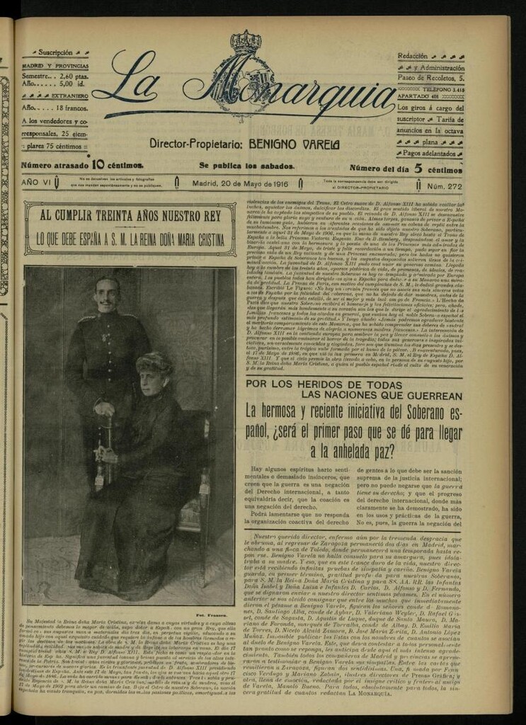 Miniatura de La Monarquía del 20 de mayo de 1916, nº 272