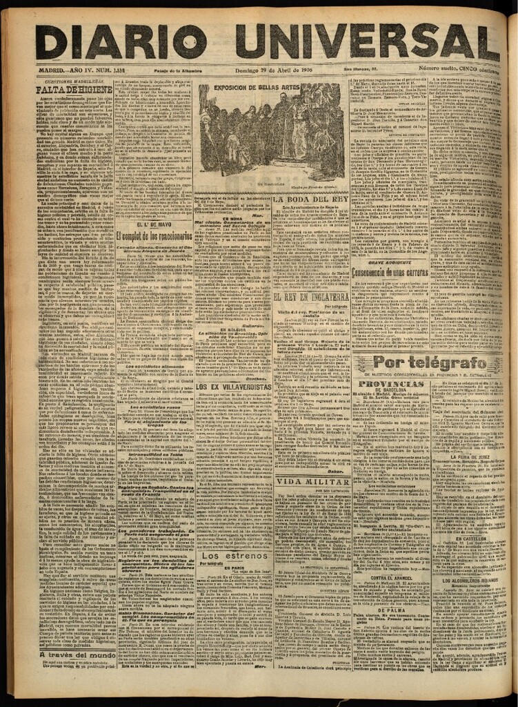Miniatura de Diario Universal del 29 de abril de 1906, edición de tarde