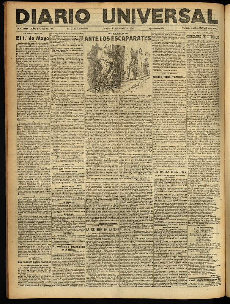 Miniatura de Diario Universal del 30 de abril de 1906, edición de noche